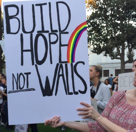 "Say it loud, say it clear! Immigrants are welcome here!"